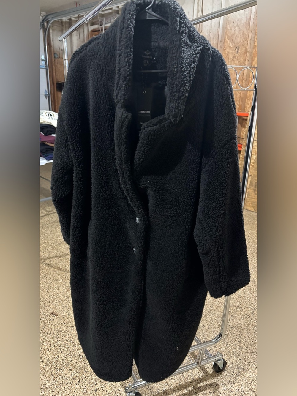 Women's Black Teddy Coat-16